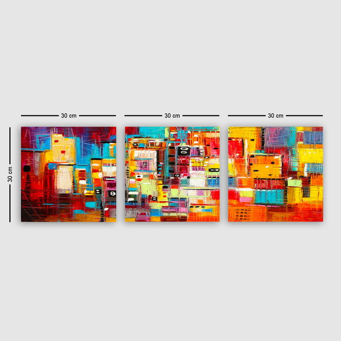 Wallity PDR6 Conjunto de 3 Pinturas Decorativas en Lienzo Multicolor